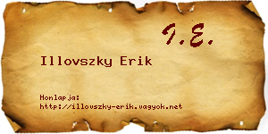 Illovszky Erik névjegykártya